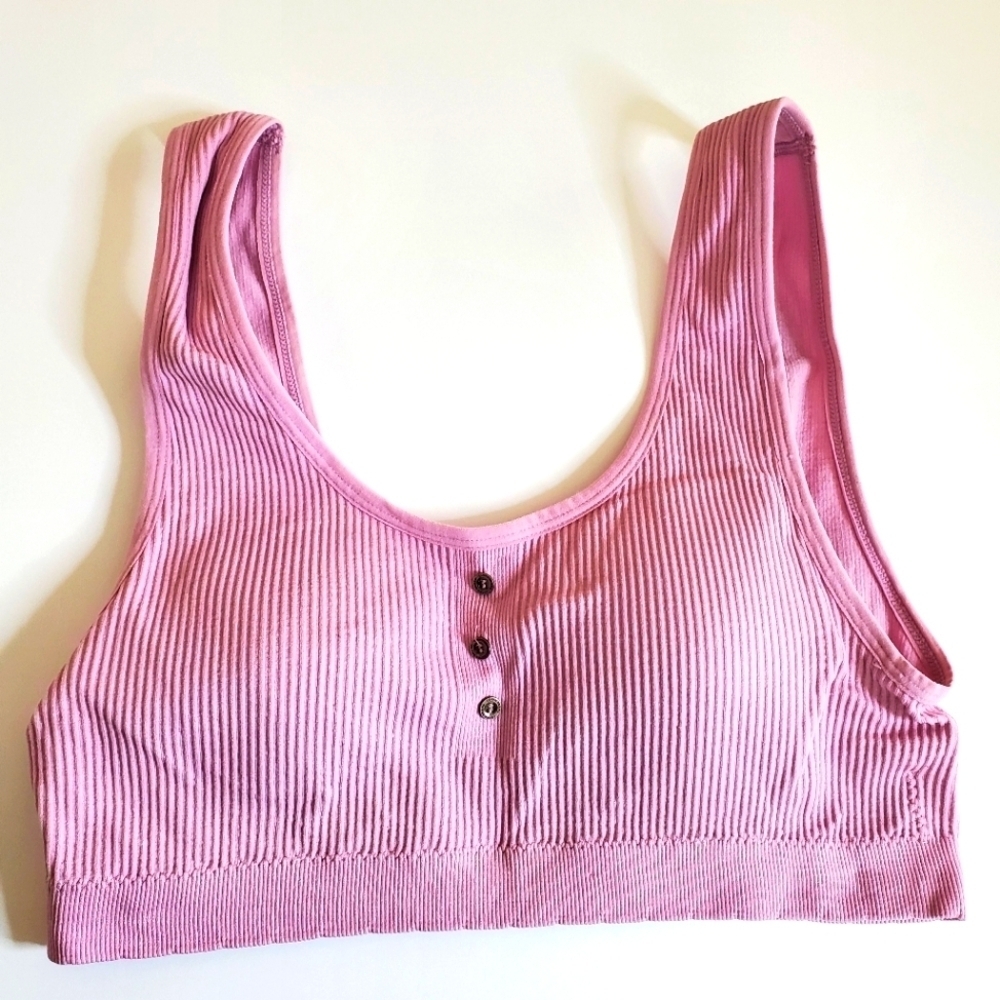 Lucky Brand 2 Pack Ribbed Bralettes Baby Blue and Pinky Purple - Picture 6 of 8